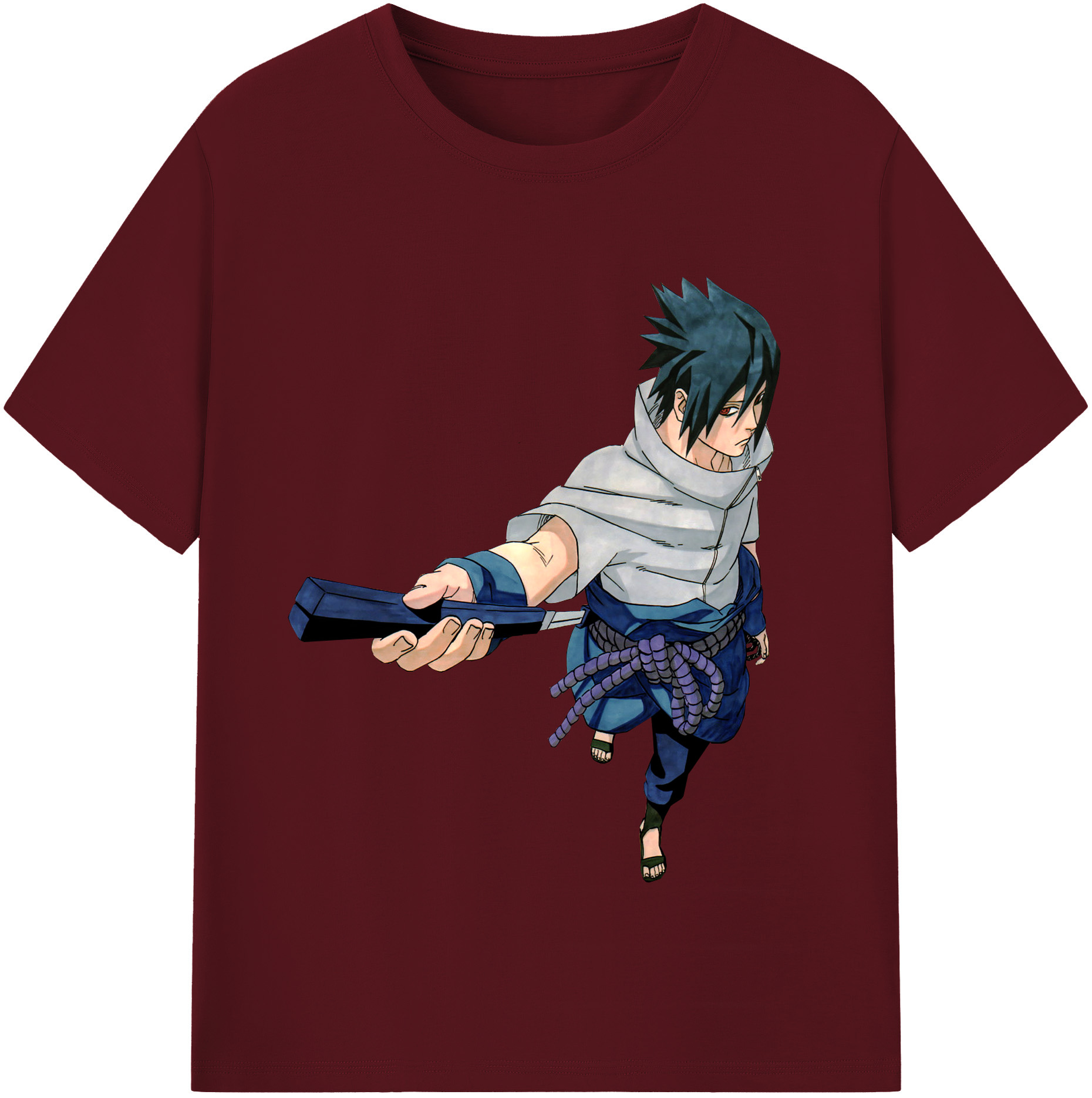 （画像用） NARUTO -ナルト- うちは サスケ Uchiha Sasuke 綿100％半袖Tシャツ（フロントプリント）